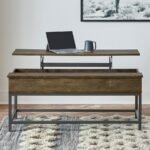BYERS ENGINEERED WOOD LIFT TOP COFFEE TABLE BROWN OAK - Image 2