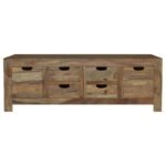 ESTHER 6-DRAWER SOLID WOOD COFFEE TABLE NATURAL SHEESHAM - Image 4