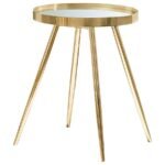 KAELYN ROUND MIRROR TOP END SIDE TABLE GOLD