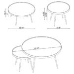 KAELYN 2-PIECE ROUND MIRROR TOP NESTING COFFEE TABLE GOLD - Image 3