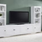 LAUGHLIN 3-PIECE ENTERTAINMENT CENTER TV STAND WHITE