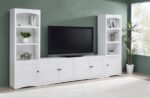 LAUGHLIN 3-PIECE ENTERTAINMENT CENTER TV STAND WHITE