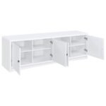 LAUGHLIN 4-DOOR ENGINEERED WOOD 78-INCH TV STAND WHITE - Image 3