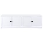LAUGHLIN 4-DOOR ENGINEERED WOOD 78-INCH TV STAND WHITE - Image 4