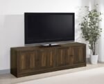 LAUGHLIN 4-DOOR ENGINEERED WOOD 78-INCH TV STAND DARK PINE - Image 2