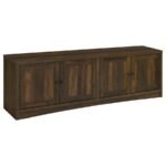 LAUGHLIN 4-DOOR ENGINEERED WOOD 78-INCH TV STAND DARK PINE