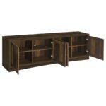 LAUGHLIN 4-DOOR ENGINEERED WOOD 78-INCH TV STAND DARK PINE - Image 3