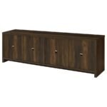 LAUGHLIN 4-DOOR ENGINEERED WOOD 78-INCH TV STAND DARK PINE - Image 8