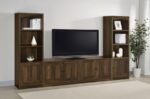 LAUGHLIN 4-DOOR ENGINEERED WOOD 78-INCH TV STAND DARK PINE - Image 12