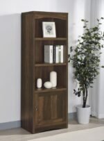 LAUGHLIN 3-SHELF ENGINEERED WOOD MEDIA TOWER DARK PINE - Image 2