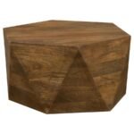 ZALIKA HEXAGONAL SOLID MANGO WOOD COFFEE TABLE NATURAL