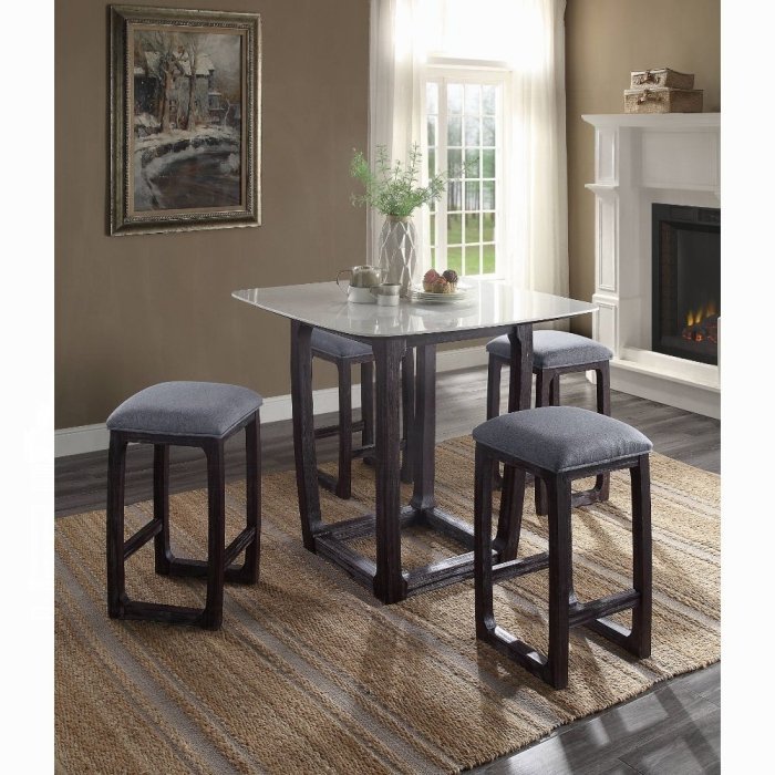 72935_72937.jpg Razo Counter Height Table W/Marble Top - Image 1