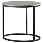 LAINEY ROUND FAUX MARBLE SIDE END TABLE GREY