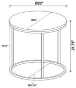 LAINEY ROUND FAUX MARBLE SIDE END TABLE GREY - Image 4