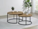 LAINEY 2-PIECE ROUND NESTING COFFEE TABLE MANGO - Image 2