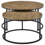 LAINEY 2-PIECE ROUND NESTING COFFEE TABLE MANGO - Image 3