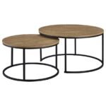 LAINEY 2-PIECE ROUND NESTING COFFEE TABLE MANGO - Image 4