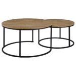 LAINEY 2-PIECE ROUND NESTING COFFEE TABLE MANGO - Image 7