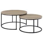 LAINEY 2-PIECE ROUND NESTING COFFEE TABLE DISTRESSED PINE
