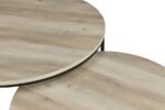 LAINEY 2-PIECE ROUND NESTING COFFEE TABLE DISTRESSED PINE - Image 9