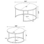 LAINEY 2-PIECE ROUND NESTING COFFEE TABLE DISTRESSED PINE - Image 11