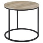 LAINEY ROUND OCCASIONAL SIDE END TABLE DISTRESSED PINE