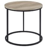 LAINEY ROUND OCCASIONAL SIDE END TABLE DISTRESSED PINE - Image 3