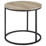 LAINEY ROUND OCCASIONAL SIDE END TABLE DISTRESSED PINE - Image 4