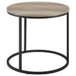 LAINEY ROUND OCCASIONAL SIDE END TABLE DISTRESSED PINE - Image 5