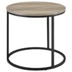 LAINEY ROUND OCCASIONAL SIDE END TABLE DISTRESSED PINE - Image 8