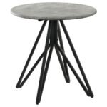 HADI ROUND SMARTTOP SIDE END TABLE CEMENT AND GUNMETAL