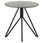 HADI ROUND SMARTTOP SIDE END TABLE CEMENT AND GUNMETAL - Image 3