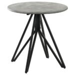 HADI 2-PIECE ROUND SMARTTOP COFFEE AND END TABLE SET CEMENT - Image 3
