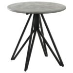 HADI 3-PIECE ROUND SMARTTOP COFFEE AND END TABLE SET CEMENT - Image 3
