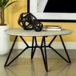 HADI ROUND SMARTTOP COFFEE TABLE CEMENT AND GUNMETAL - Image 2