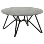 HADI ROUND SMARTTOP COFFEE TABLE CEMENT AND GUNMETAL