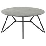 HADI ROUND SMARTTOP COFFEE TABLE CEMENT AND GUNMETAL - Image 3