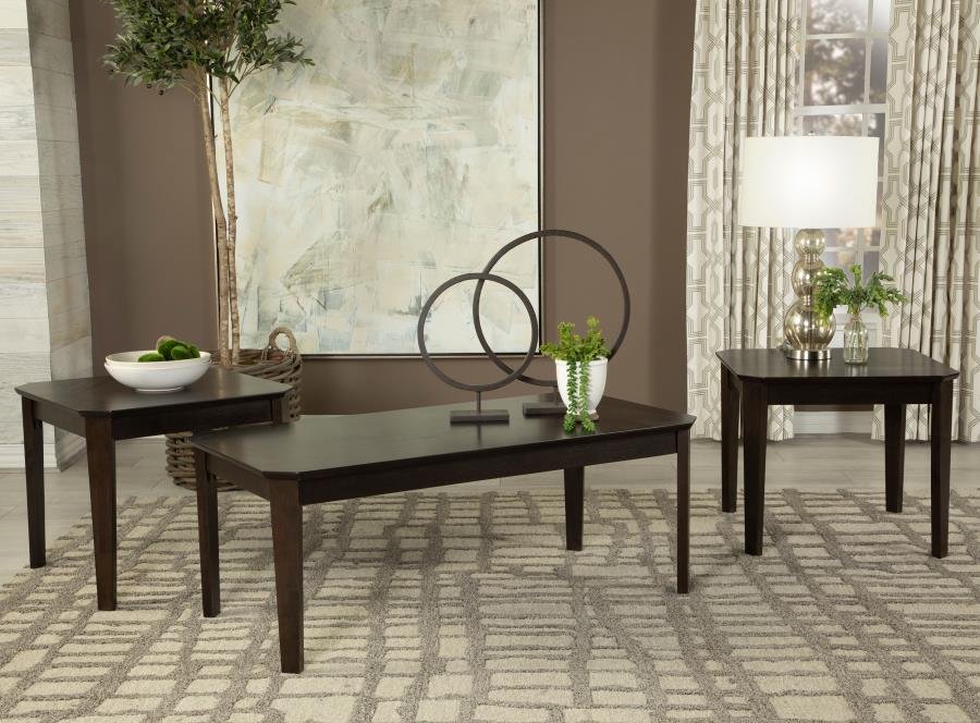 736184_01x900.jpg AMARO 3-PIECE COFFEE AND END TABLE SET DARK BROWN - Image 1