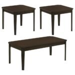AMARO 3-PIECE COFFEE AND END TABLE SET DARK BROWN - Image 2