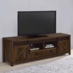 MADRA 2-DOOR ENGINEERED WOOD 79-INCH TV STAND DARK PINE - Image 2