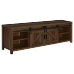MADRA 2-DOOR ENGINEERED WOOD 79-INCH TV STAND DARK PINE - Image 3