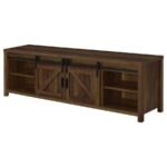 MADRA 2-DOOR ENGINEERED WOOD 79-INCH TV STAND DARK PINE - Image 6
