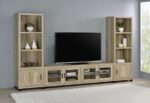 SACHIN 3-PIECE 79-INCH TV ENTERTAINMENT CENTER ANTIQUE PINE