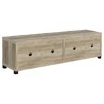 SACHIN 3-PIECE 79-INCH TV ENTERTAINMENT CENTER ANTIQUE PINE - Image 13