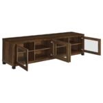 SACHIN 4-DOOR ENGINEERED WOOD 79-INCH TV STAND DARK PINE - Image 3