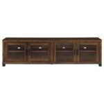 SACHIN 4-DOOR ENGINEERED WOOD 79-INCH TV STAND DARK PINE - Image 4