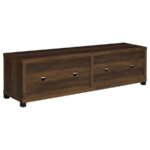 SACHIN 4-DOOR ENGINEERED WOOD 79-INCH TV STAND DARK PINE - Image 7