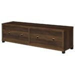 SACHIN 4-DOOR ENGINEERED WOOD 79-INCH TV STAND DARK PINE - Image 8