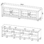 SACHIN 4-DOOR ENGINEERED WOOD 79-INCH TV STAND DARK PINE - Image 11