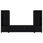 JUPITER 3-PIECE ENTERTAINMENT CENTER 79-INCH TV STAND BLACK - Image 2
